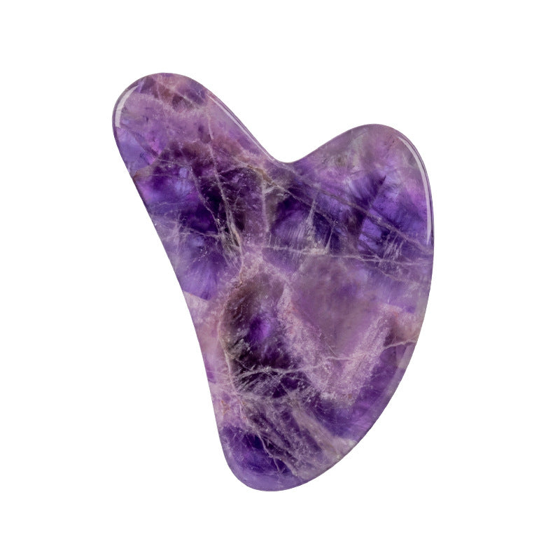 Rituel visage gua sha en améthyste pour un teint frais