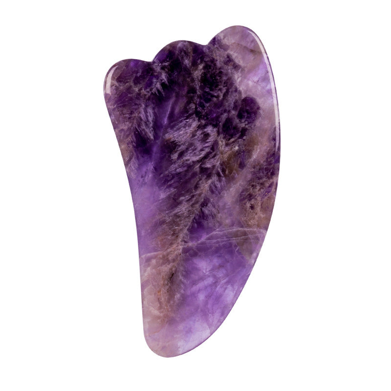 Pierre d'améthyste naturelle polie à la main, détail des veinures violettes