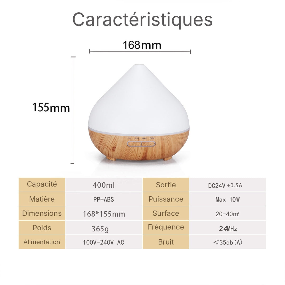 Caractéristiques et mode d'emploi du diffuseur d'huiles essentielles 400 ml – Maison Sereine