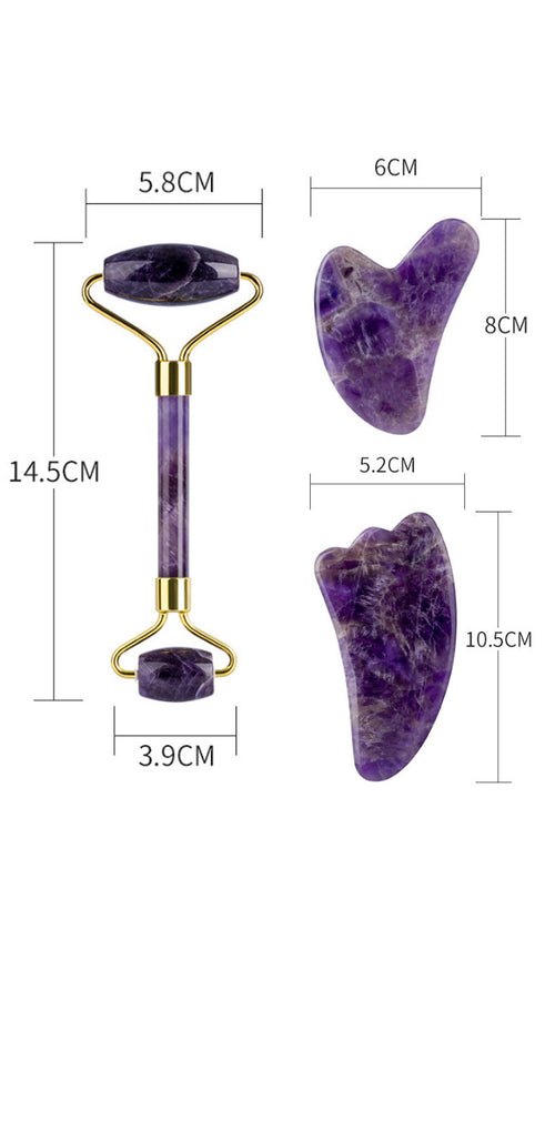 Gua sha en améthyste pour le massage du visage – Maison Sereine